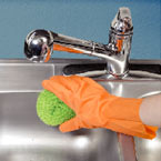 cleaning stainless steel sink